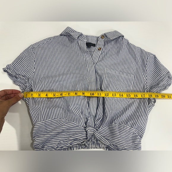 Shinestar Blouse Womens large   Vneck Elastic Short Sleeve 100% Cotton - Picture 4 of 9